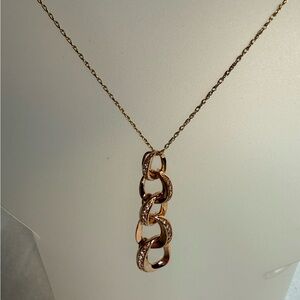 Elegant Sterling with  Gold Overlay Chain Link Necklace